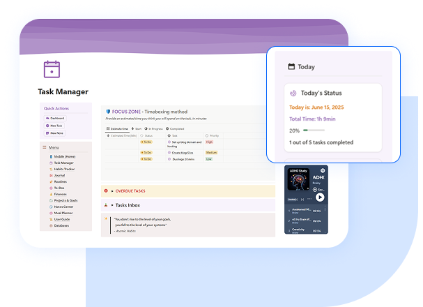 ADHD Bright Task Manager Illustration