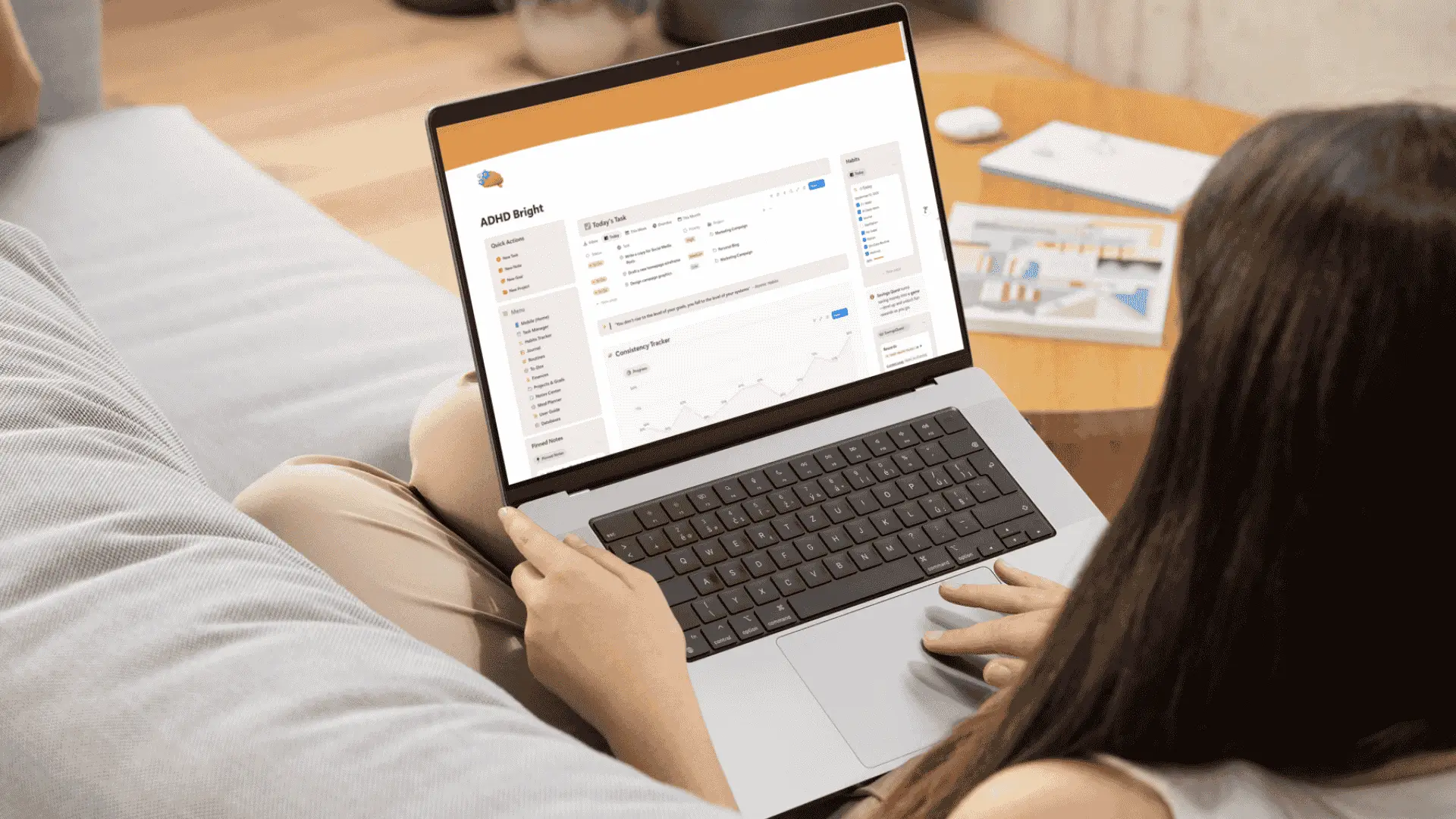 ADHD Bright Notion planner home page