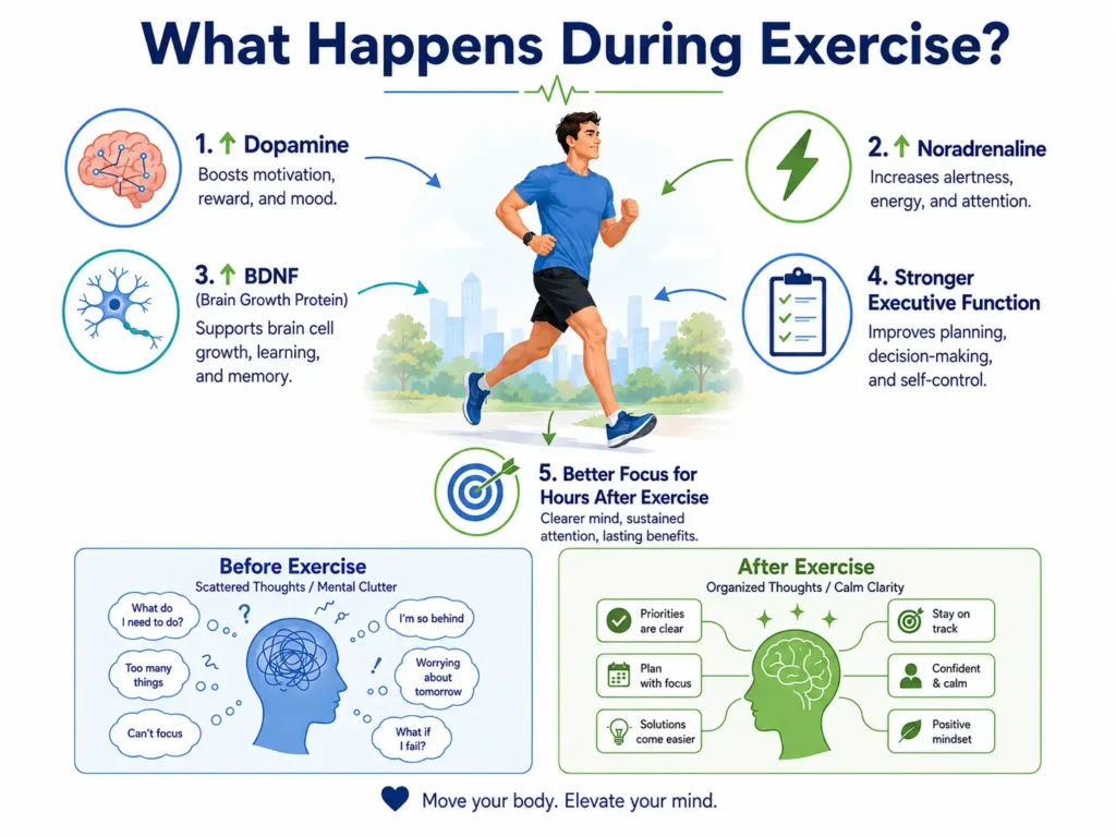 ADHD and Exercise infographic
