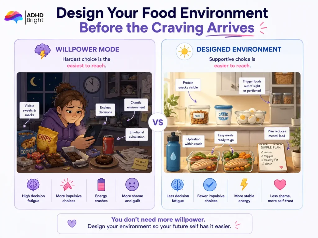 Design your environment adhd and nutrition infographic