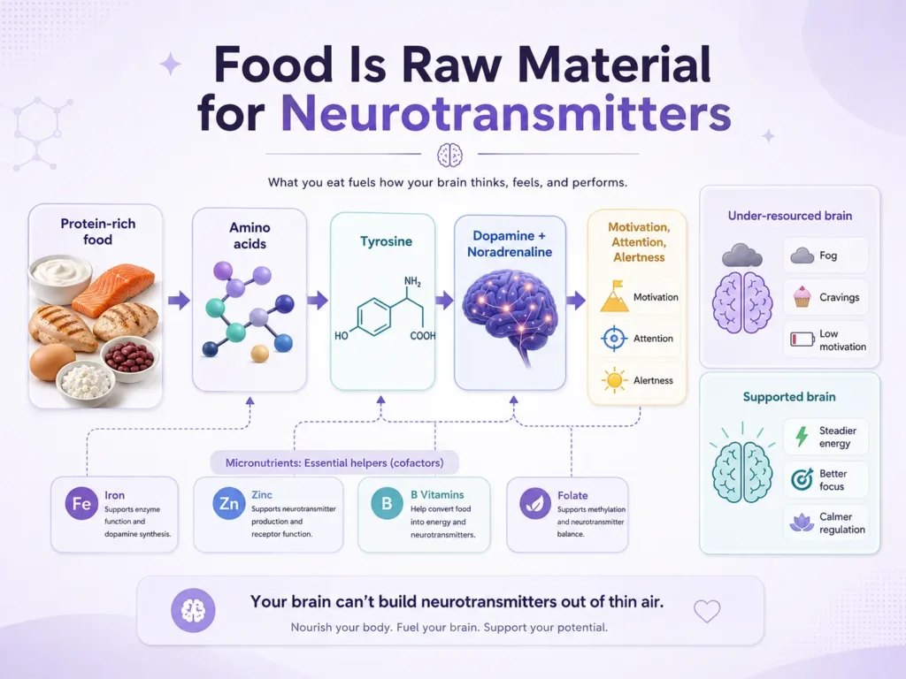 Food is few material for neurotransmiters infographic