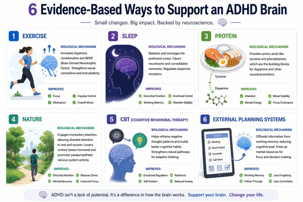 How to manage ADHD without medication infographic